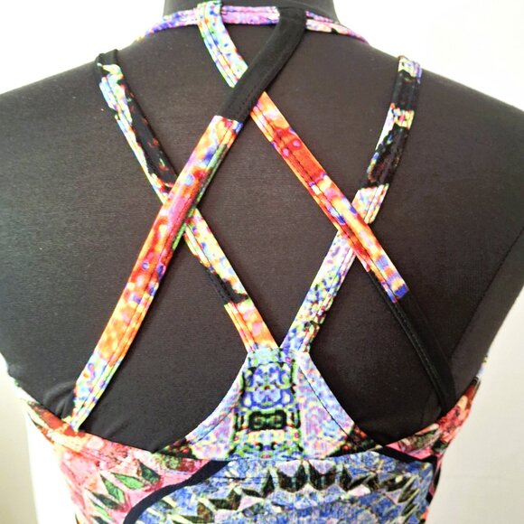 Beachy Mesh Mandala Print Bohemian Long Maxi Beach Boho Dress Semi-sheer Sz M - Picture 10 of 16